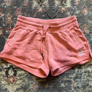 Reebok Pink sweatshorts with Elastic Waistband